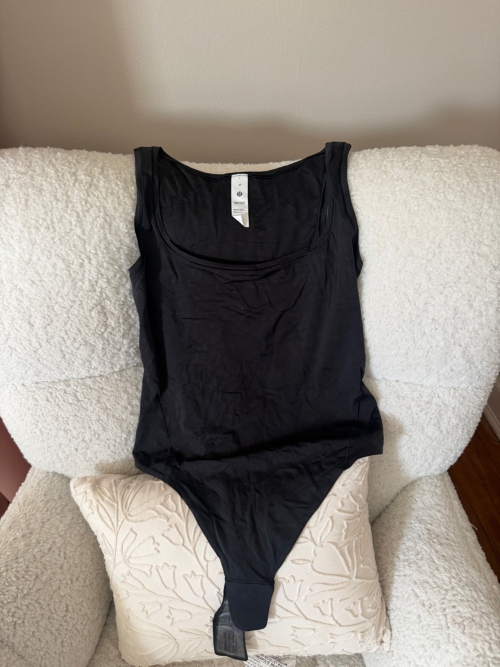 lululemon athletica Black Scoop-Neck Bodysuit